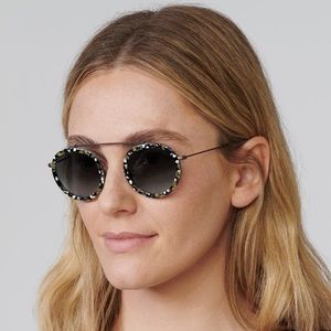 Krewe conti round sunglasses in plume pattern